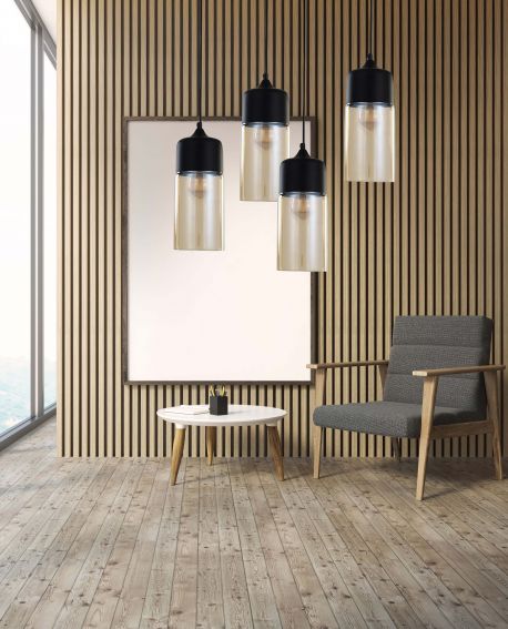 LAMPA WISZĄCA NOWOCZESNA LOFT CZARNA ZENIA LUMINA DECO