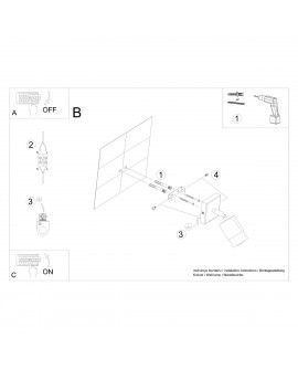 Kinkiet NERO czarny/złoty Sollux SL.1069