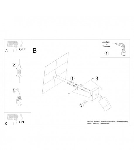 Kinkiet NERO czarny/złoty Sollux SL.1069