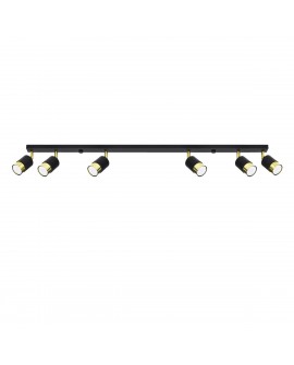 Plafon NERO 6 czarny/złoty Sollux SL.1073