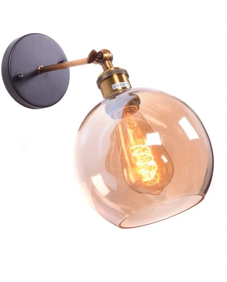 KINKIET LAMPA ŚCIENNA LOFT BURSZTYNOWA NAVARRO LUMINA DECO