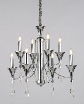 KLASYCZNA LAMPA WISZĄCA CHROMOWANA LIBERO W8