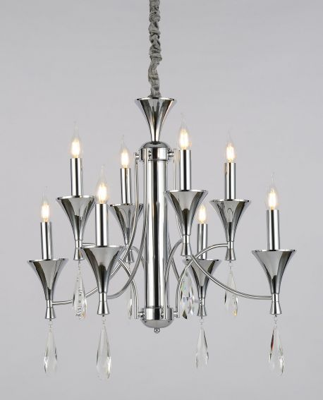 KLASYCZNA LAMPA WISZĄCA CHROMOWANA LIBERO W8