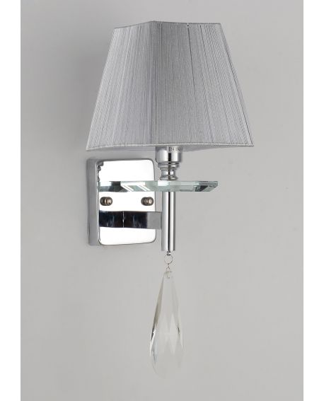 LAMPA ŚCIENNA KINKIET KLASYCZNY KRYSZTAŁOWY CHROMOWANY VALENTINA W1