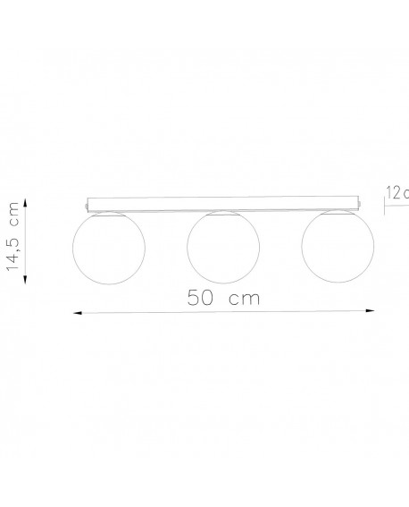 Plafon YOLI 3 czarny Sollux SL.1153