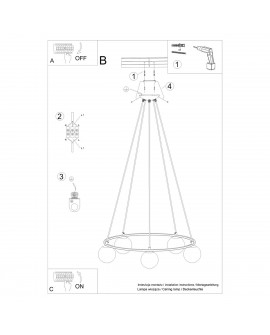 Żyrandol YOLI 5 Sollux SL.1214