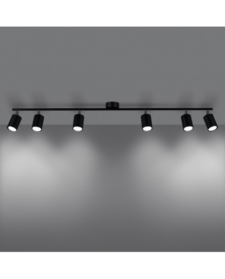 Plafon LEMMI 6L czarny Sollux SL.1169