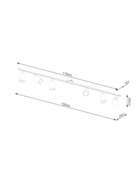 Plafon LEMMI 6L czarny Sollux SL.1169