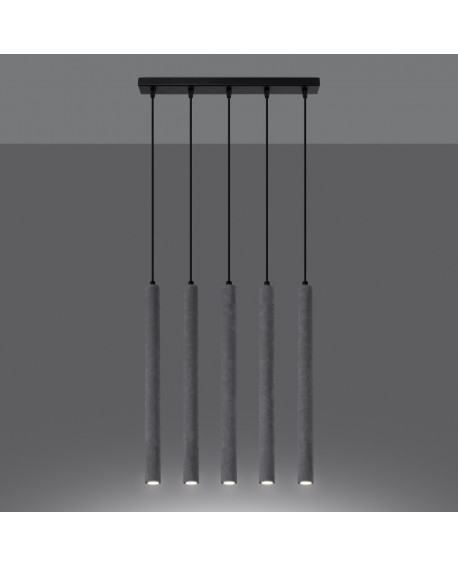 Lampa wisząca PASTELO 5L beton Sollux SL.1274