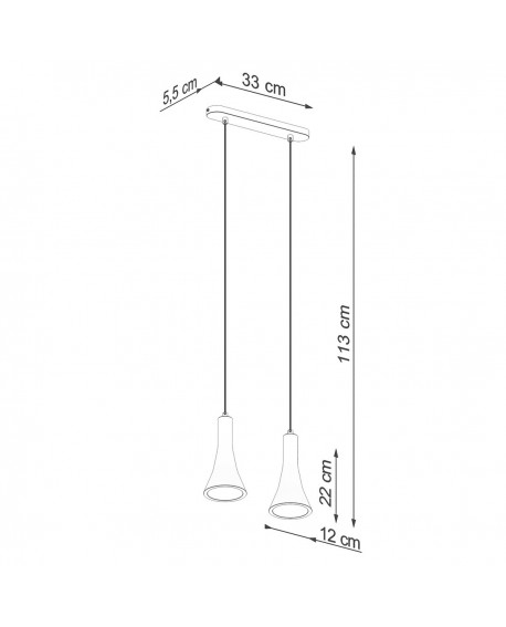 Lampa wisząca REA 2 beton Sollux SL.1224