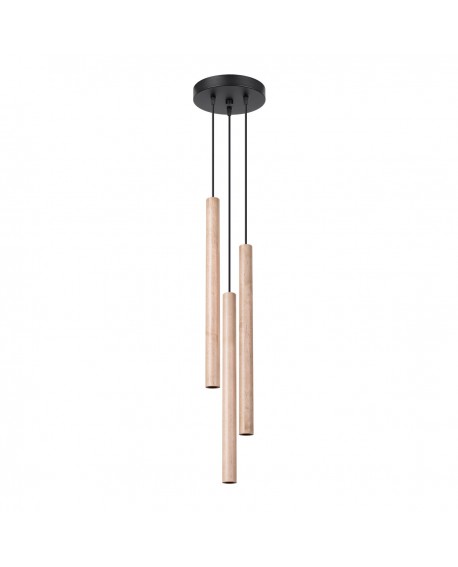 Lampa wisząca PASTELO 3P drewno Sollux SL.1268