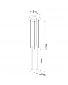 Lampa wisząca PASTELO 5P biała Sollux SL.1175