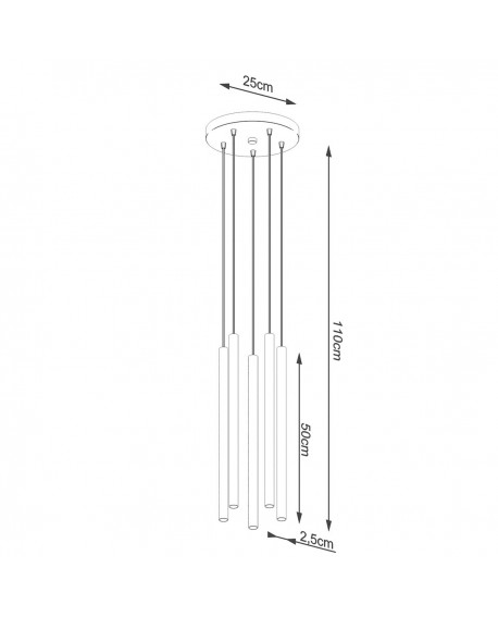 Lampa wisząca PASTELO 5P biała Sollux SL.1175