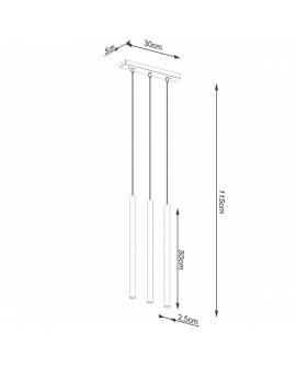 Lampa wisząca PASTELO 3L złota Sollux SL.1171