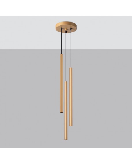 Lampa wisząca PASTELO 3P złota Sollux SL.1172