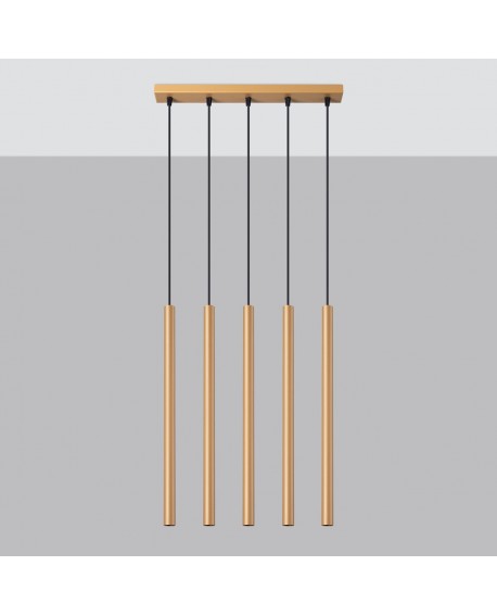 Lampa wisząca PASTELO 5L złota Sollux SL.1173