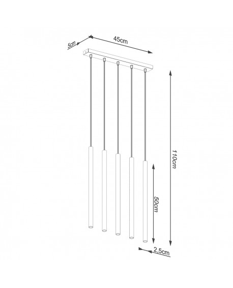 Lampa wisząca PASTELO 5L złota Sollux SL.1173