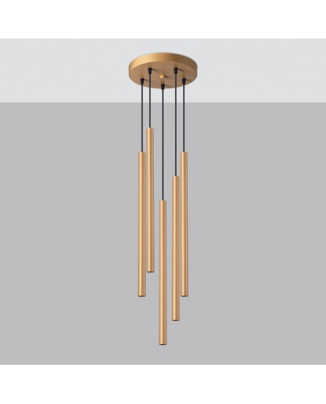 Lampa wisząca PASTELO 5P złota Sollux SL.1174