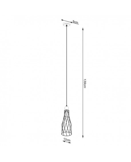 Lampa wisząca SUBA 1 czarna Sollux SL.1165