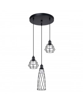 Lampa wisząca SUBA 3P czarna Sollux SL.1166