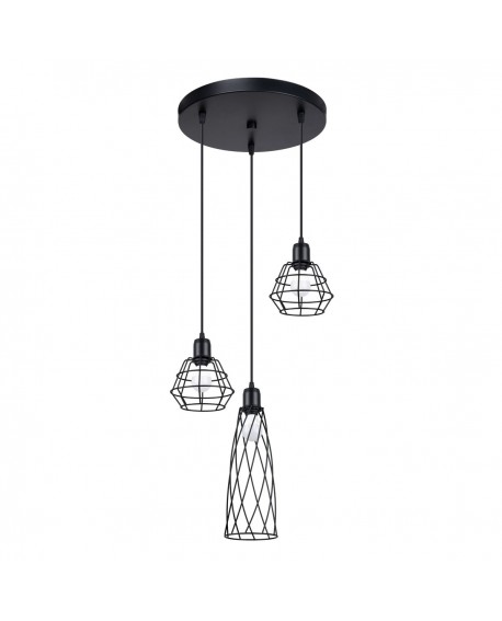 Lampa wisząca SUBA 3P czarna Sollux SL.1166