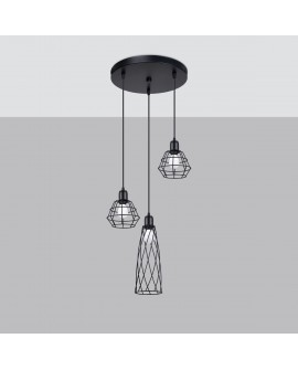 Lampa wisząca SUBA 3P czarna Sollux SL.1166
