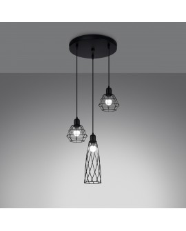 Lampa wisząca SUBA 3P czarna Sollux SL.1166