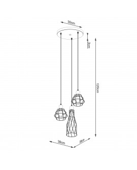 Lampa wisząca SUBA 3P czarna Sollux SL.1166