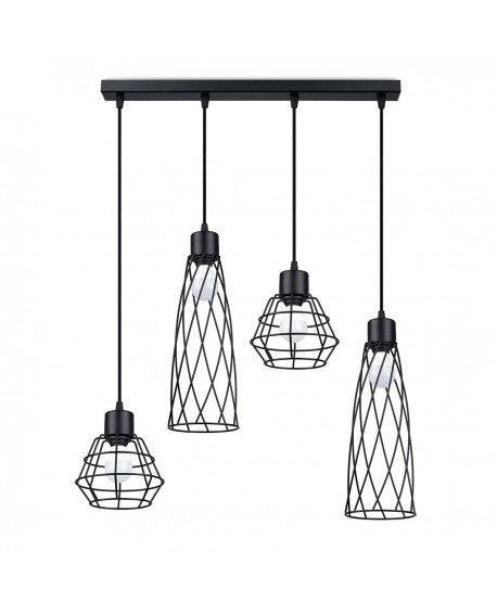 Lampa wisząca SUBA 4L czarna Sollux SL.1167