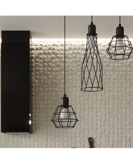 Lampa wisząca SUBA 4L czarna Sollux SL.1167