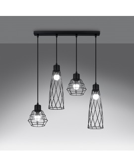 Lampa wisząca SUBA 4L czarna Sollux SL.1167
