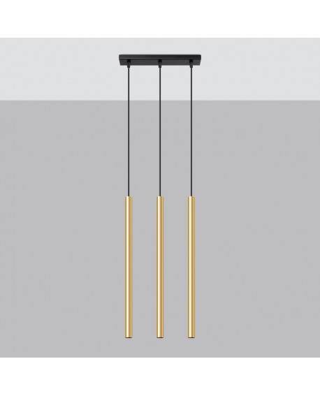 Lampa Wisząca PASTELO 3L złoty połysk Sollux SL.1196