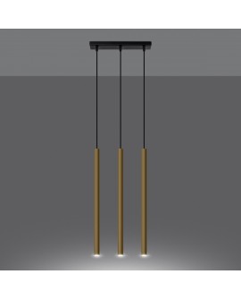 Lampa Wisząca PASTELO 3L złoty połysk Sollux SL.1196