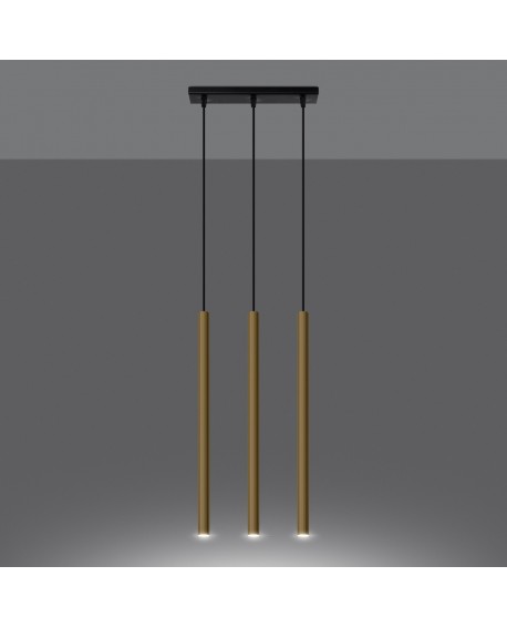 Lampa Wisząca PASTELO 3L złoty połysk Sollux SL.1196