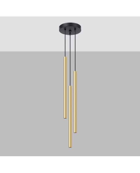 Lampa Wisząca PASTELO 3P złoty połysk Sollux SL.1197