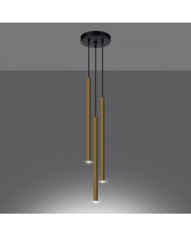 Lampa Wisząca PASTELO 3P złoty połysk Sollux SL.1197