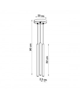 Lampa Wisząca PASTELO 3P złoty połysk Sollux SL.1197