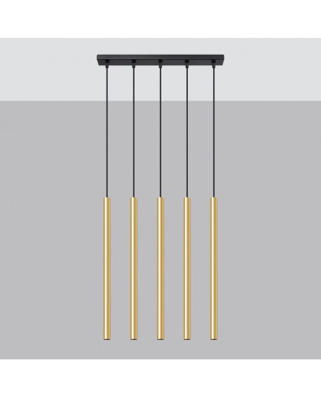 Lampa Wisząca PASTELO 5L złoty połysk Sollux SL.1198