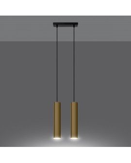 Lampa Wisząca LAGOS 2 złoty połysk Sollux SL.1241