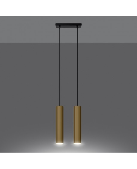 Lampa Wisząca LAGOS 2 złoty połysk Sollux SL.1241