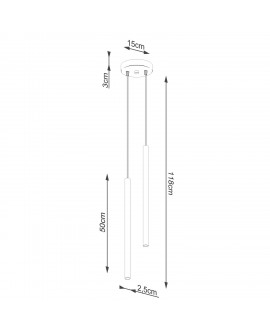 Lampa wisząca PASTELO 2 czarna Sollux SL.1304