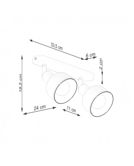 Plafon ELBA 2 czarny Sollux SL.1317
