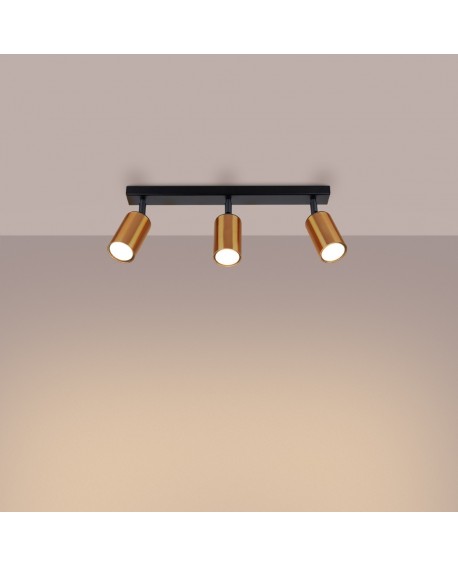 Plafon WINX 3 czarny/miedź Sollux SL.1376