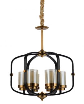 LAMPA WISZĄCA LOFT CZARNO-ZŁOTA SZCZOTKOWANA BONTON W6