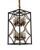 LAMPA WISZĄCA LOFT CZARNO-ZŁOTA SZCZOTKOWANA QUADRATO DUO