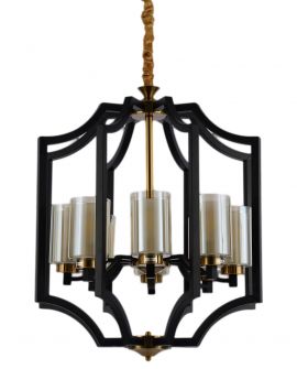 LAMPA WISZĄCA LOFT CZARNO-ZŁOTA SZCZOTKOWANA VIGATTO W8