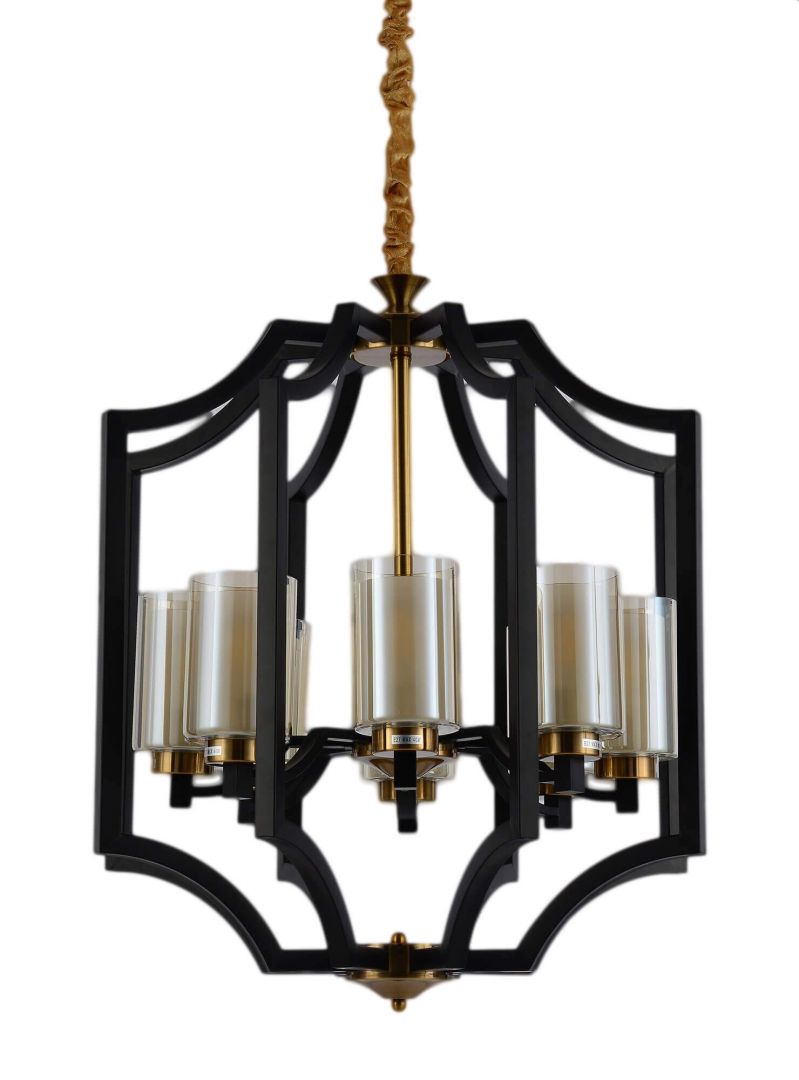 LAMPA WISZĄCA LOFT CZARNO-ZŁOTA SZCZOTKOWANA VIGATTO W8