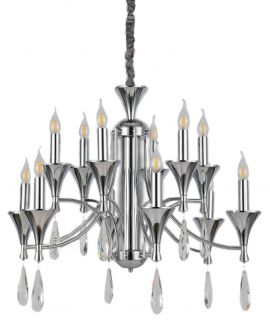 KLASYCZNA LAMPA WISZĄCA CHROMOWANA LIBERO W12