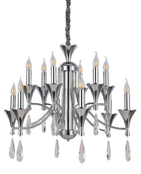 KLASYCZNA LAMPA WISZĄCA CHROMOWANA LIBERO W12