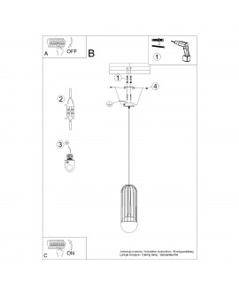 Lampa wisząca BRINA 1 czarna Sollux SL.1332